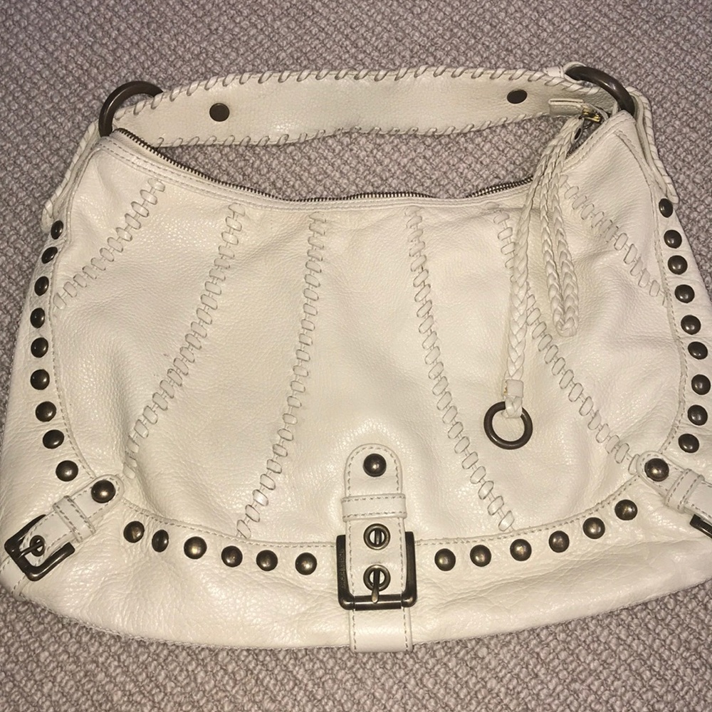 Whit leather Isabella fiore shoulder bag